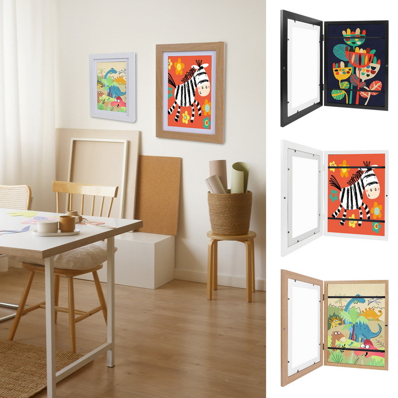 dropship Children Art Frames Magnetic Front Open Changeable Kids Frametory for Poster Photo Drawing Paintings Pictures Display Home Decor