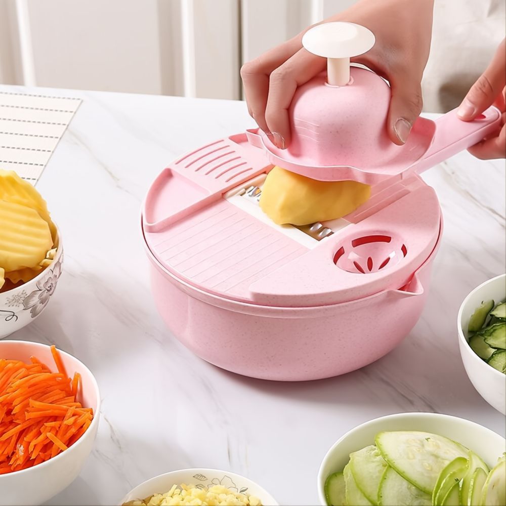 dropship 1pc Multifunctional Vegetable Cutter, Potato Shredded Grater, 3 Blades Or 6 Blades For Choose 11in*7.2in