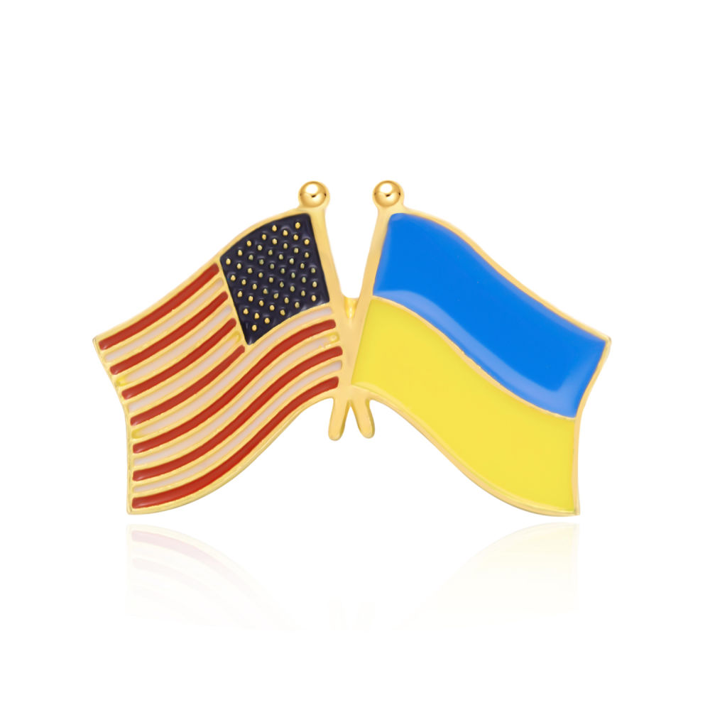 dropship Personality Ukraine Flag Brooch For Women Men Ukrainian National Map Blue Yellow Pins Patriotic Badges Coat Dress Lapel Jewelry