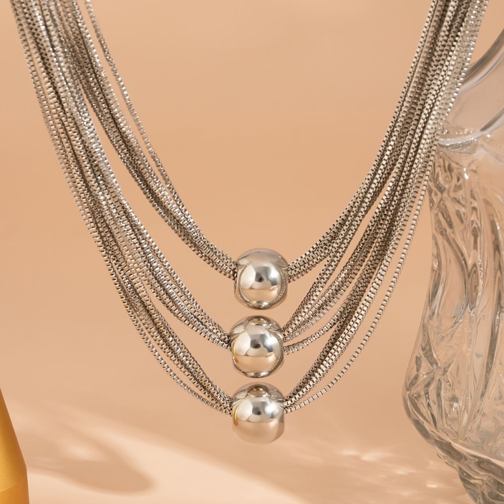dropship Exaggerated Multi-layer Chain Necklace Stackable Punk Style Neck Jewelry For Party Clothings Decoration