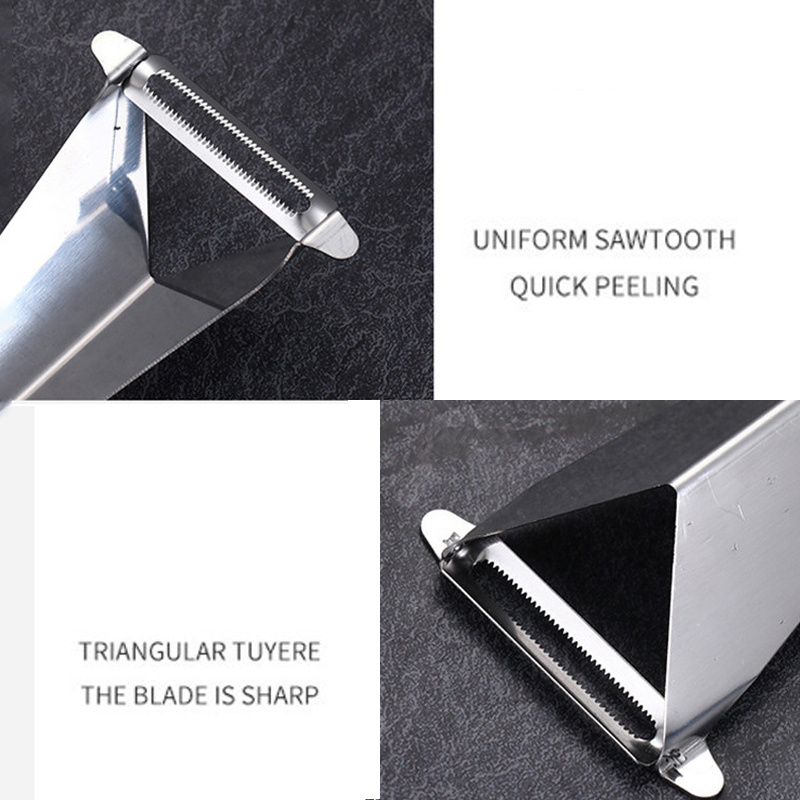 dropship Multifunctional Apple Triangle Push Knife Potato Stainless Steel Fancy Fruit Knife Creative Carving Restaurant Plate Peeling Kni