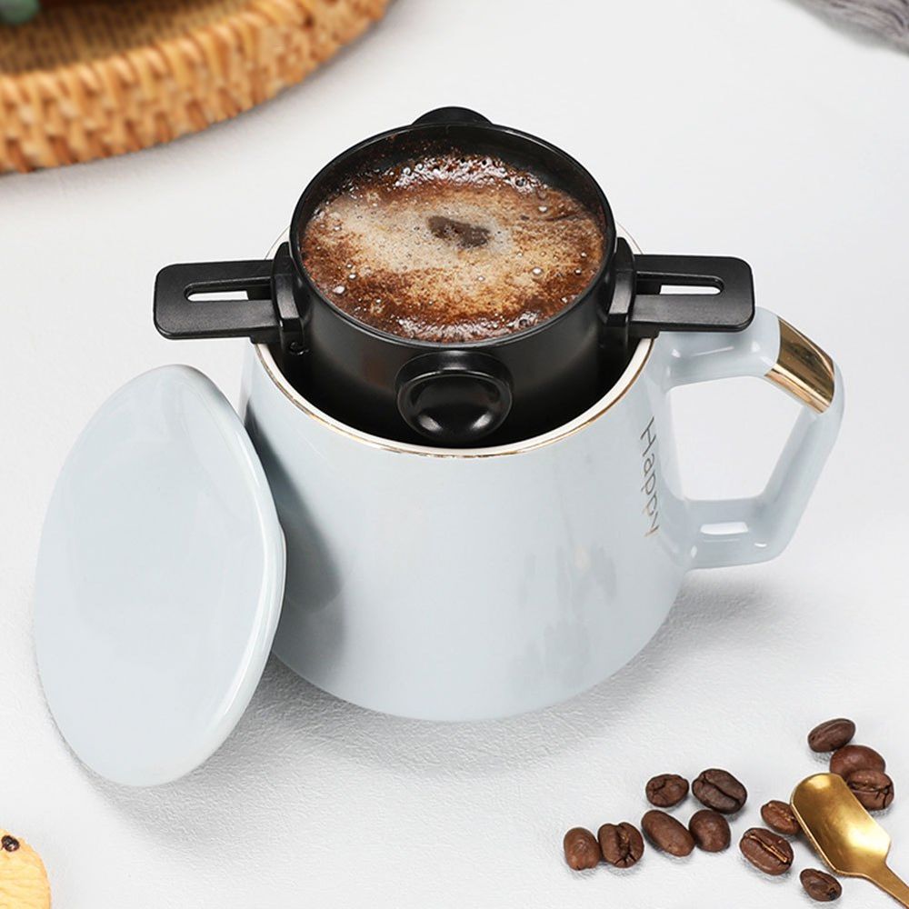 dropship 1 Pc Portable Foldable Coffee Filter Stainless Steel Easy Clean Reusable Coffee Funnel Paperless Pour Over Holder Coffee Dripper