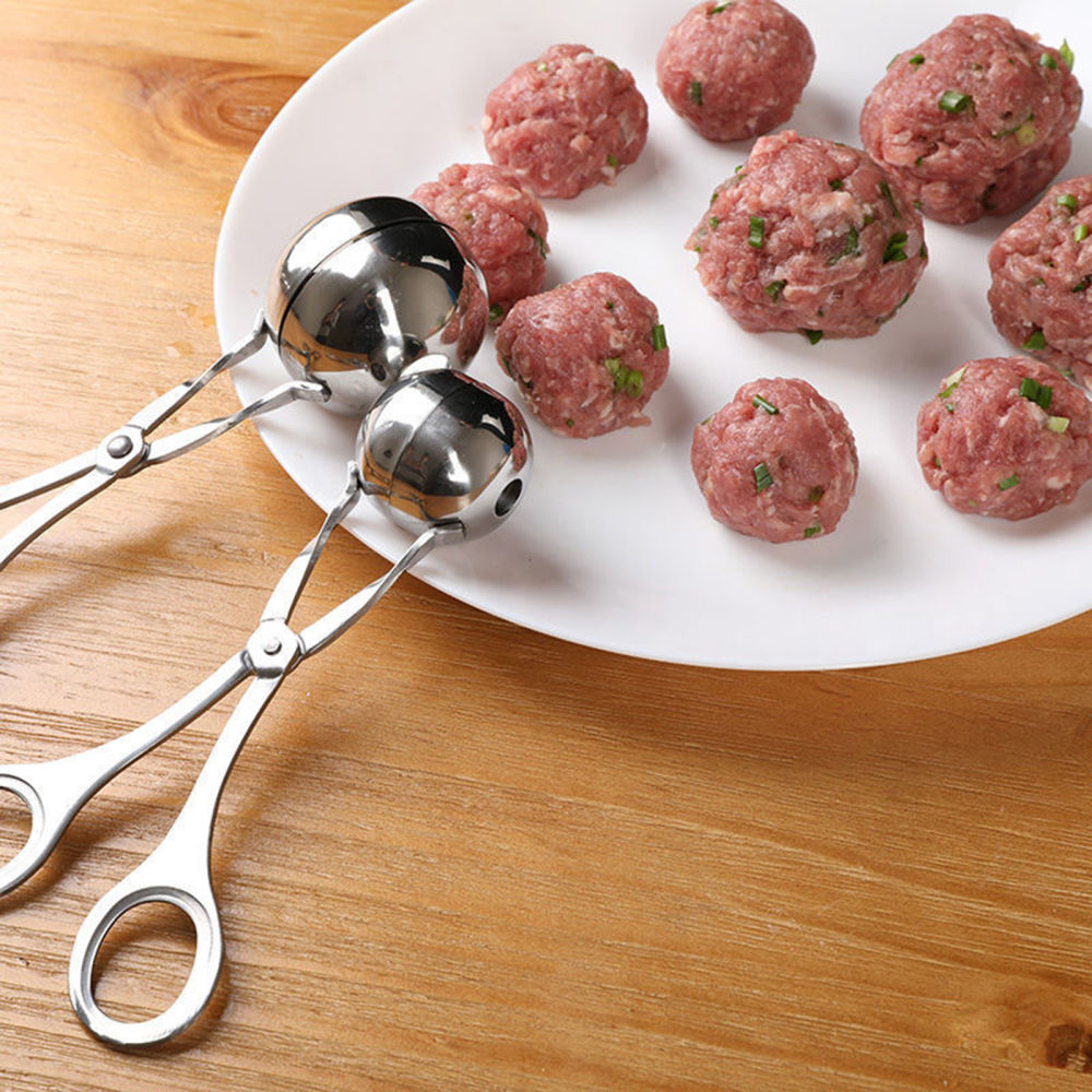 dropship Stainless Steel Meatball Maker Clip Fish Meat Ball Rice Ball Making Mold Form Tool Kitchen Accessories Gadgets Cuisine