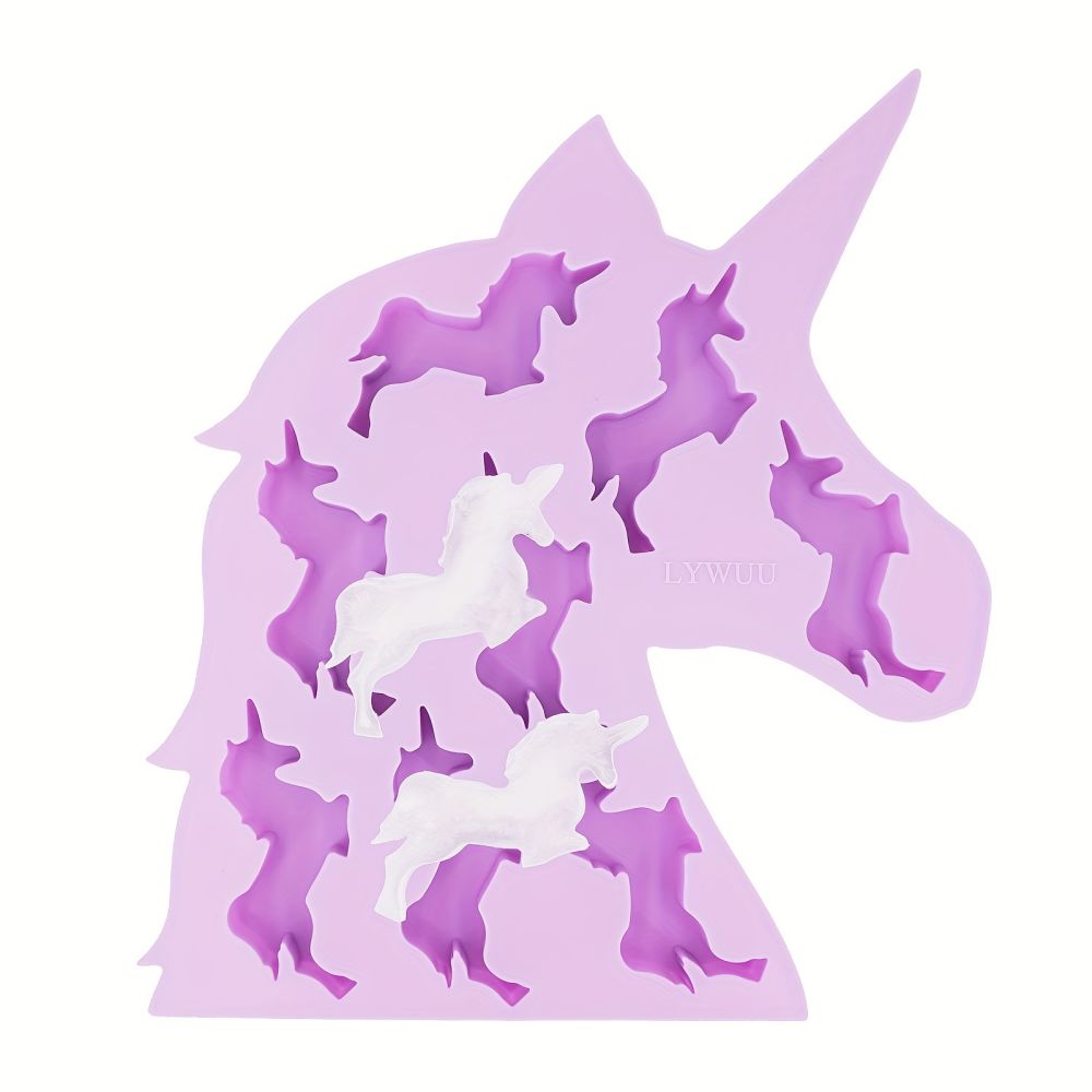 dropship 1pc Unicorn Silicone Ice Cube Molds And Tray Chocolate Candy Soap Jelly Cookie Gummy Wax Resin
