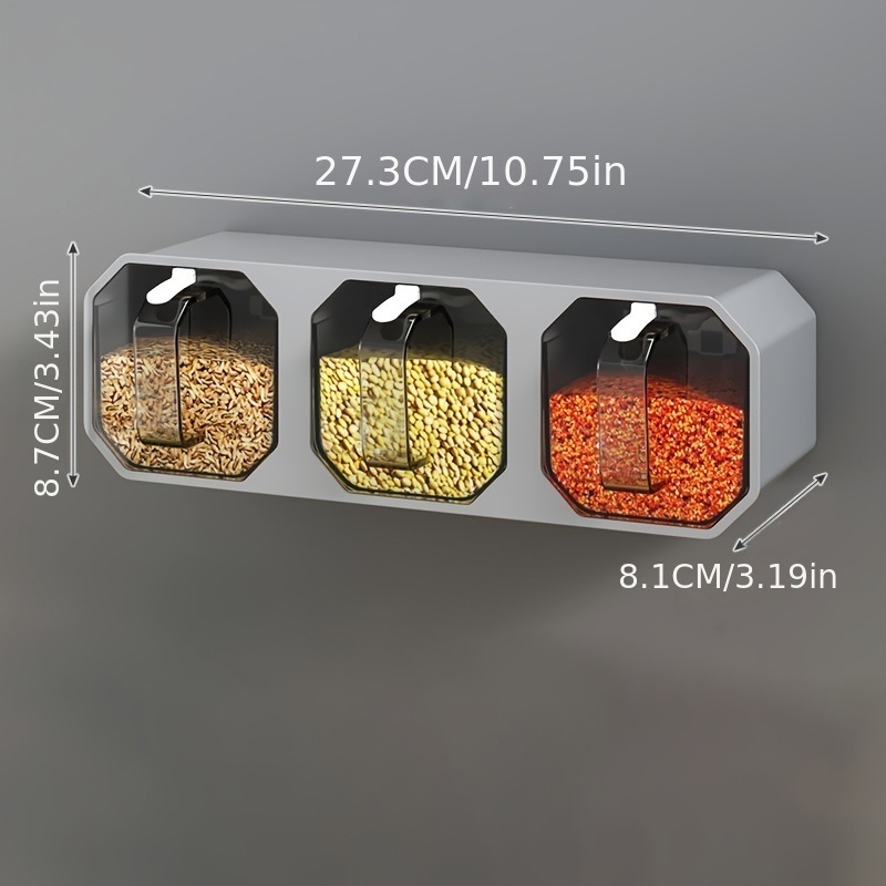 dropship 1pc Punch-free Wall-mounted Seasoning Box; Seasoning Jar; Kitchen Seasoning Storage Container; Seasoning Bottle; Spice Box Organizer; Seasoning Storage Box