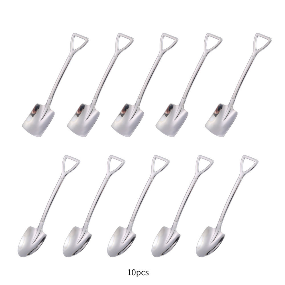 dropship 4pcs/10pcs Spoons; Stainless Steel Shovel Spoon; Home Kitchen Supplies
