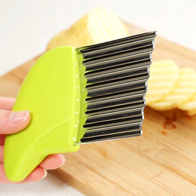 dropship Potato Cutter Stainless Steel Wavy Knife French Fry Chip Cutter