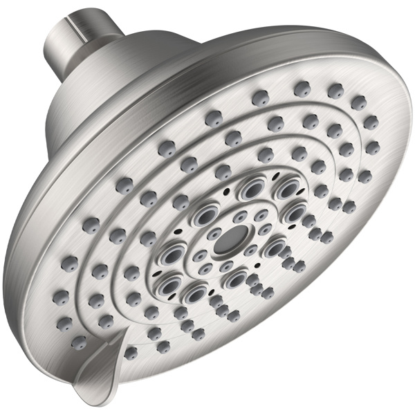 dropship 6 Spray Settings High Pressure Shower Head 5" Rain Fixed Showerhead - Brushed Nickel Adjustable Shower Head with Anti-Clogging Nozzles; Low Flow Easily Installation