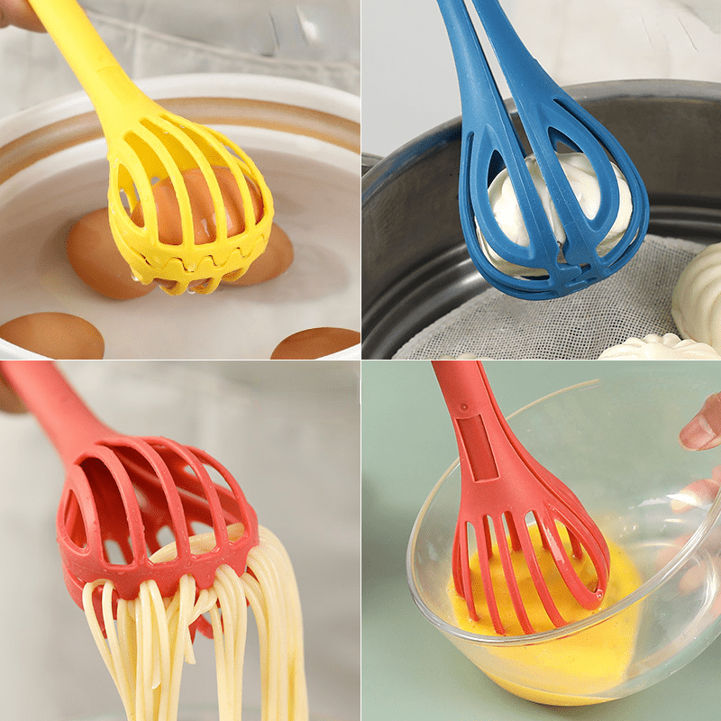 dropship 1pc; Multifunctional 3-in-1 Egg Whisk Food Holder Noodle Holder Baking Tool Egg Stirrer Manual Whisk 1 Pack 11.02''×2.76''