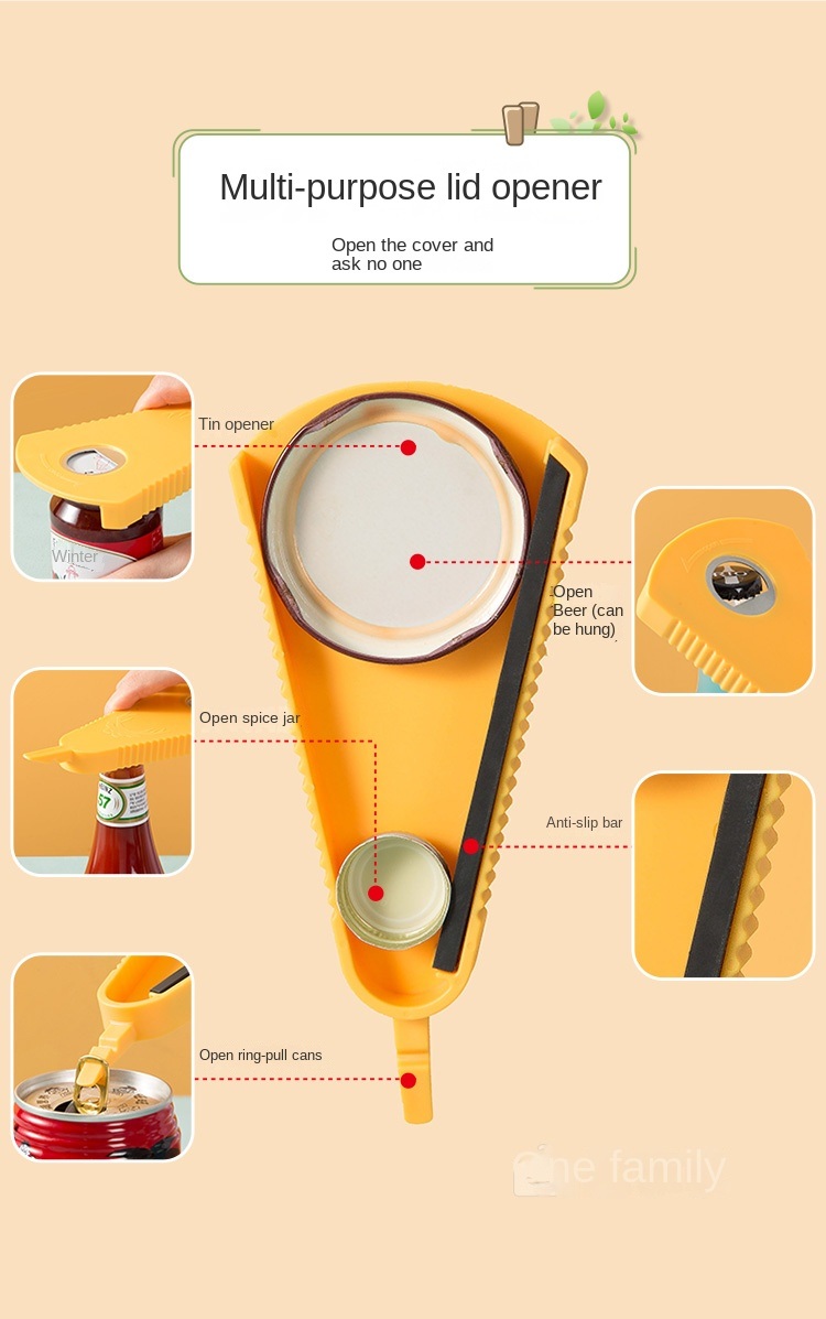 dropship Multifunctional Bottle Cap Opener Tin Opener Lid Opener Can Openers Bottle Cap Opener Beer Screwdriver Universal Bottle Opener