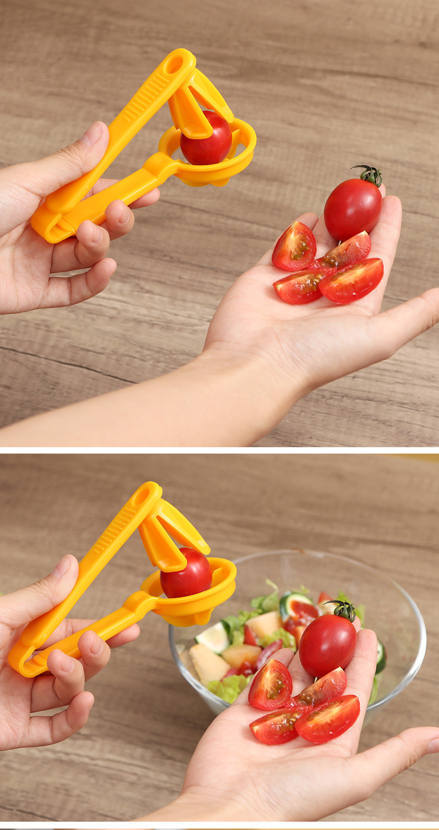 dropship 1pc Tomato Slicer Cutter Grape Tools Cherry Kitchen Pizza Fruit Splitter; Small Tomatoes Accessories Manual Cut Gadget
