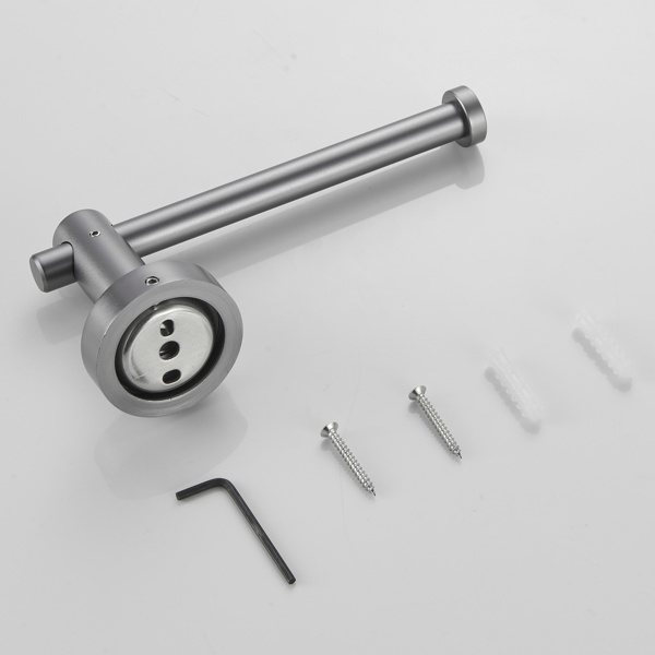 dropship Bathroom Hardware Set; Thicken Space Aluminum 6 PCS Towel bar Set- Gun Grey 24 Inches Wall Mounted