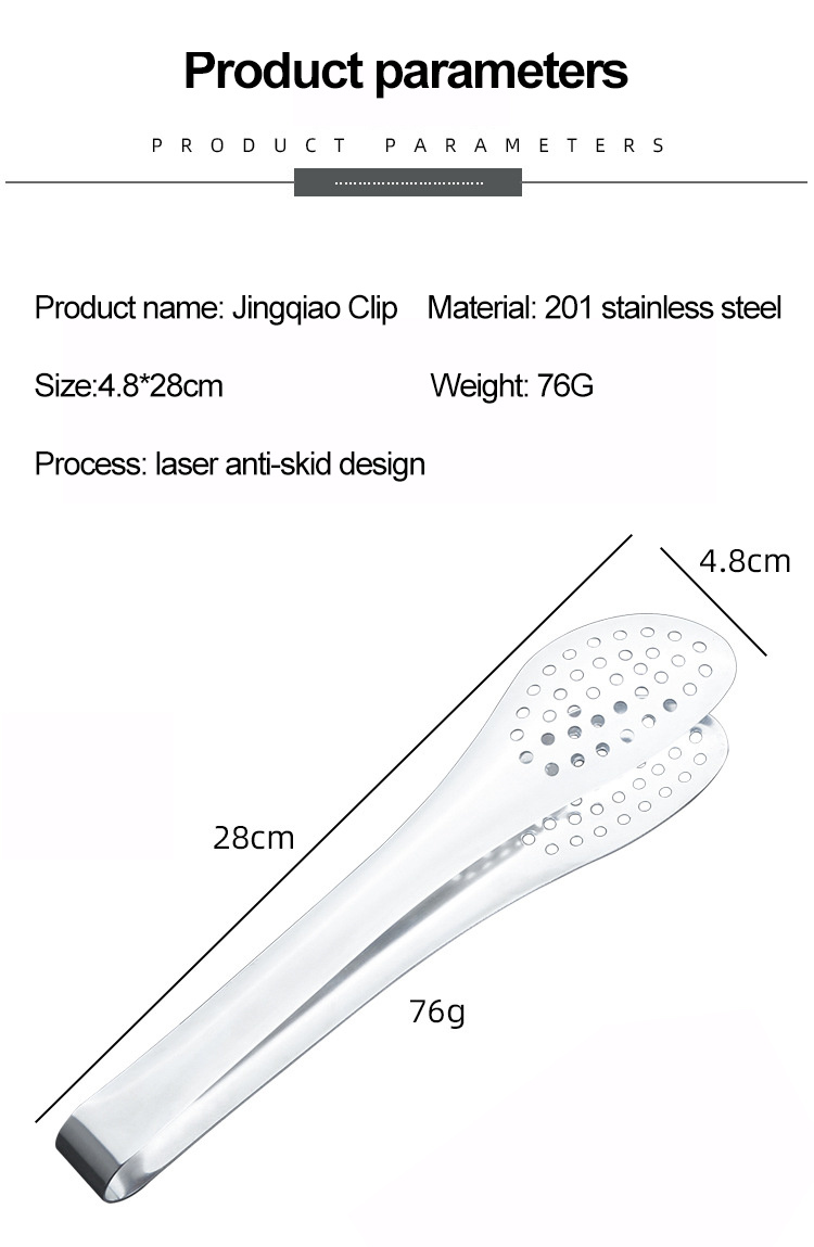 dropship 1PCS Kitchen utensils BBQ Food Clip kitchen Chief Tongs Stainless Steel Portable for Picnic Barbecue Cooking Articles