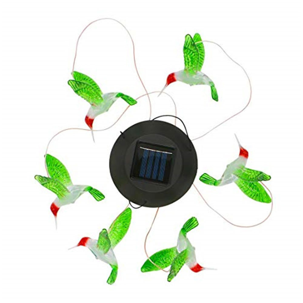 dropship LED Colorful Solar Power Wind Chime Crystal Hummingbird Butterfly Waterproof Outdoor Windchime Solar Light for Garden outdoor