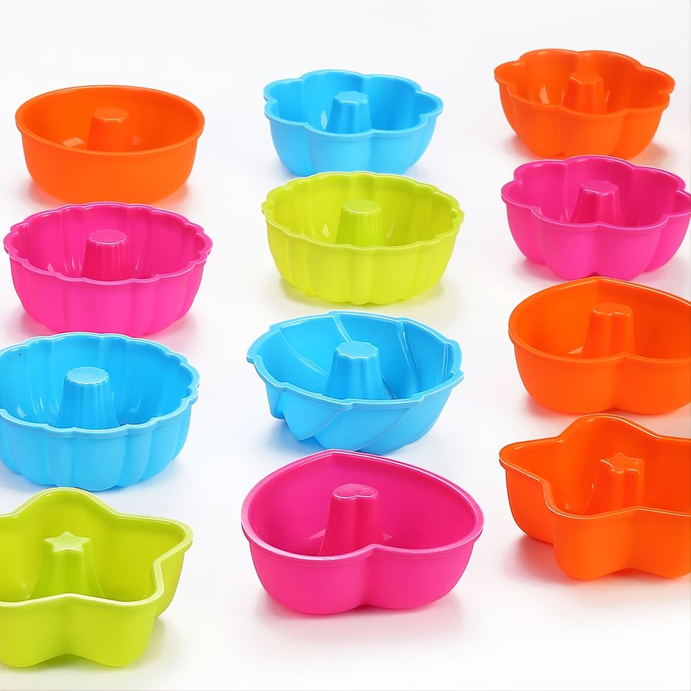 dropship 24pcs Silicone Molds; Nonstick Silicone Donut Mold; Silicone Baking Cups; Silicone Donut Pan; Muffin; Jello; Bagel Pan; Oven; Microwave; Dishwasher Safe; 2.95"×1.1"