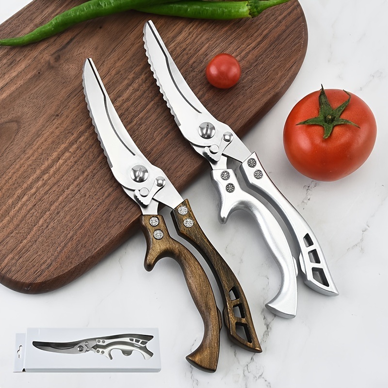 dropship 1pc Kitchen Poultry Shears; Kitchen Powerful Chicken Bone Scissors; Multi-purpose Stainless Steel Scissors; Duck Fish Cutter Shears