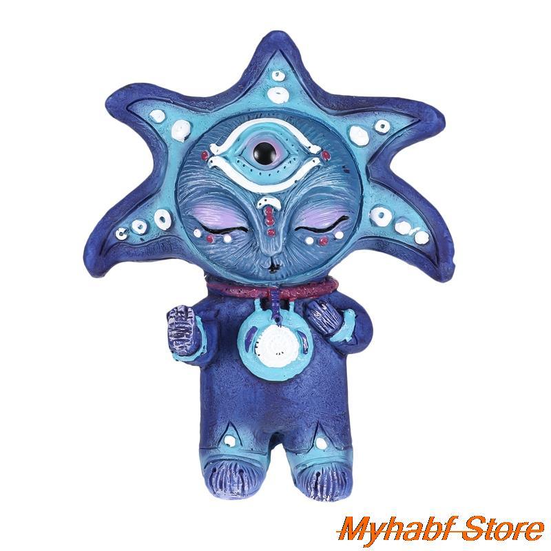 dropship DIY Fairy Elf Resin Statue Model Garden Alien Sculpture Desktop Ornaments Figurine Garden Home Decor Crafts Gifts 10*10*4cm