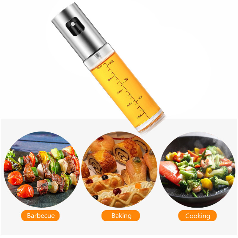 dropship 100ML Glass Bowl BBQ Olive Oil Spray Diffuser For Kitchen Dispenser Bottle Squirt Container Vinegar Soy Sauce Fuel Injection Pot