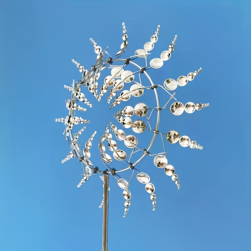 dropship Outdoor Metal Windmill For Yard And Garden Decoration, Dynamic Wind Sculpture, Easy To Install, Beautiful And Durable, Wind Power Rotates Sculpture, Creative Garden Windmill Decoration