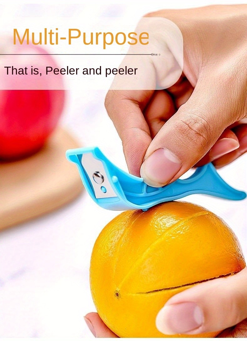 dropship 1pc, Portable Fruit Peeler, Stainless Steel Ring Pear Orange Kiwi Peeling Knief, Multi-functional Potato Vegetable Kitchen Dining Tool