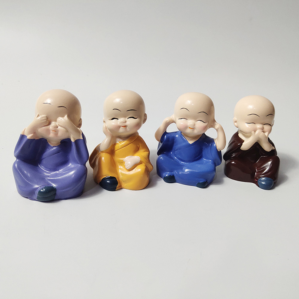 dropship Creative 4 Little Monk Resin Ornaments; Desktop Decoration Crafts