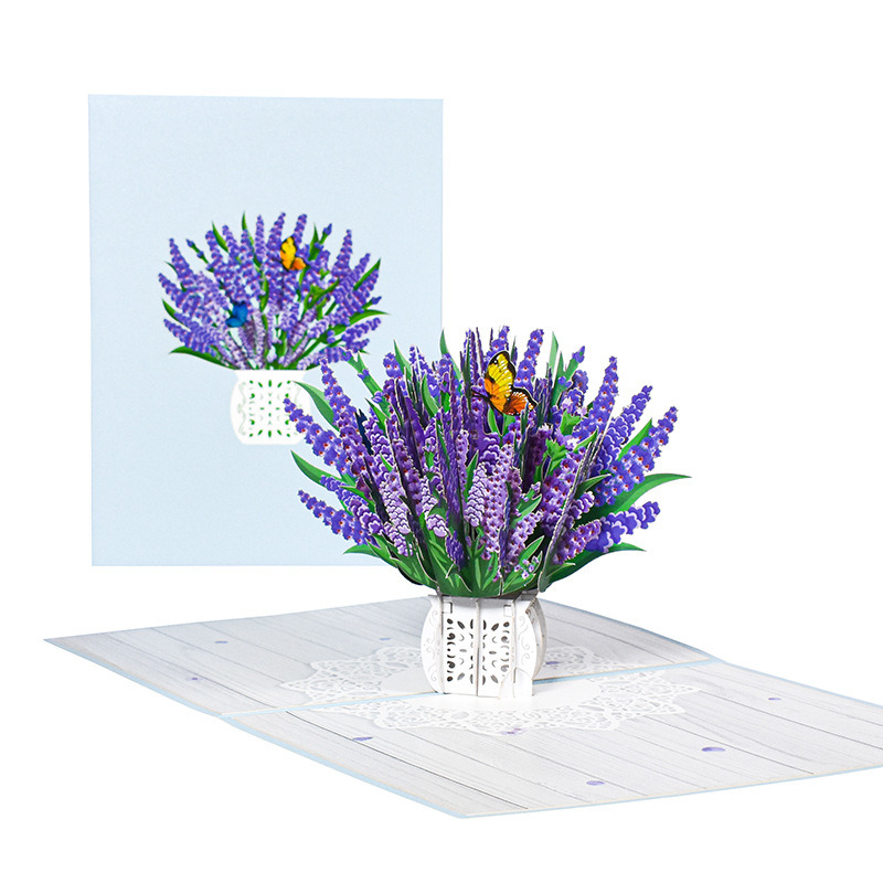 dropship 1pc 3D Pop Up Bouquet Flowers Card Greeting Card Handmade Gift For Mother's Day; Father's Day; Anniversary; Birthday; Valentine's Day; Includes Envelope And Note Tag