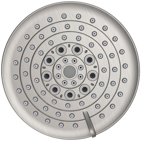 dropship 6 Spray Settings High Pressure Shower Head 5" Rain Fixed Showerhead - Brushed Nickel Adjustable Shower Head with Anti-Clogging Nozzles; Low Flow Easily Installation