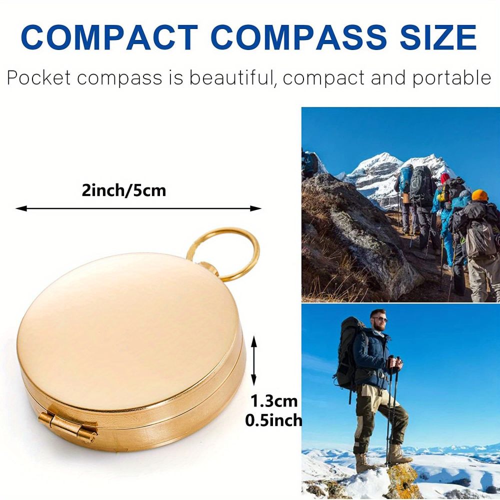 dropship G50 Pocket Watch Vintage Flip Compass; Multi-functional Luminous Pure Copper Compass For Outdoor Mountaineering