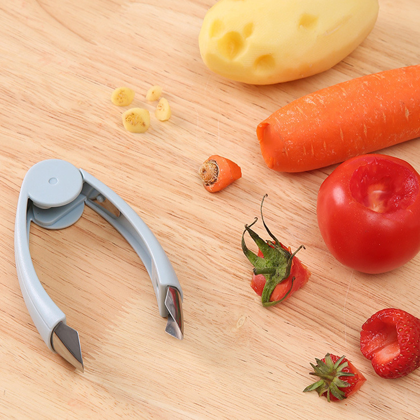 dropship 1pc Fruit Remover; Kitchen Tweezers; Strawberry Tomato Remover; Fruit And Vegetable Tools; Random Color
