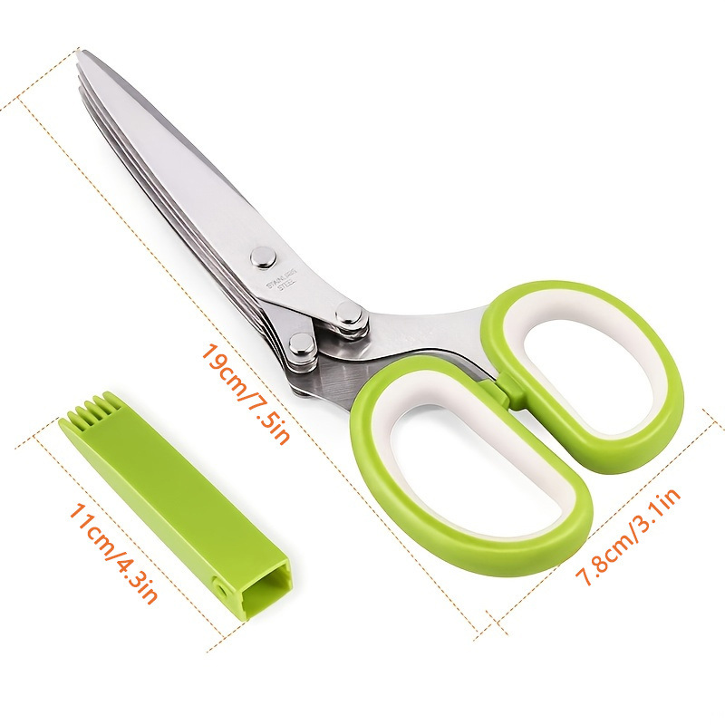 dropship 1pc 5 Blade Kitchen Herb Shears Herb Cutter For Chopping Basil Chive Parsley