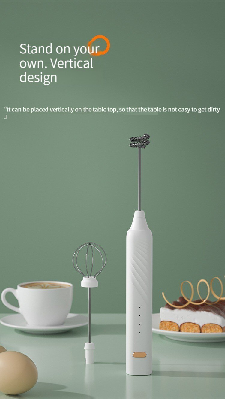 dropship Egg Beater Electric Handheld Rotary Egg Whisk Coffee Frothing Wand Cappuccino Frother Mixer USB Portable Kitchen Tools