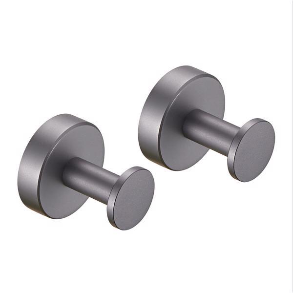 dropship Round Base Wall Hanging Coat Hook with Screws- Gun Grey Towel Hook; 2 Pack; for Entry Shoe Cabinet; Wardrobe Bathroom Bedroom Furniture Hardware