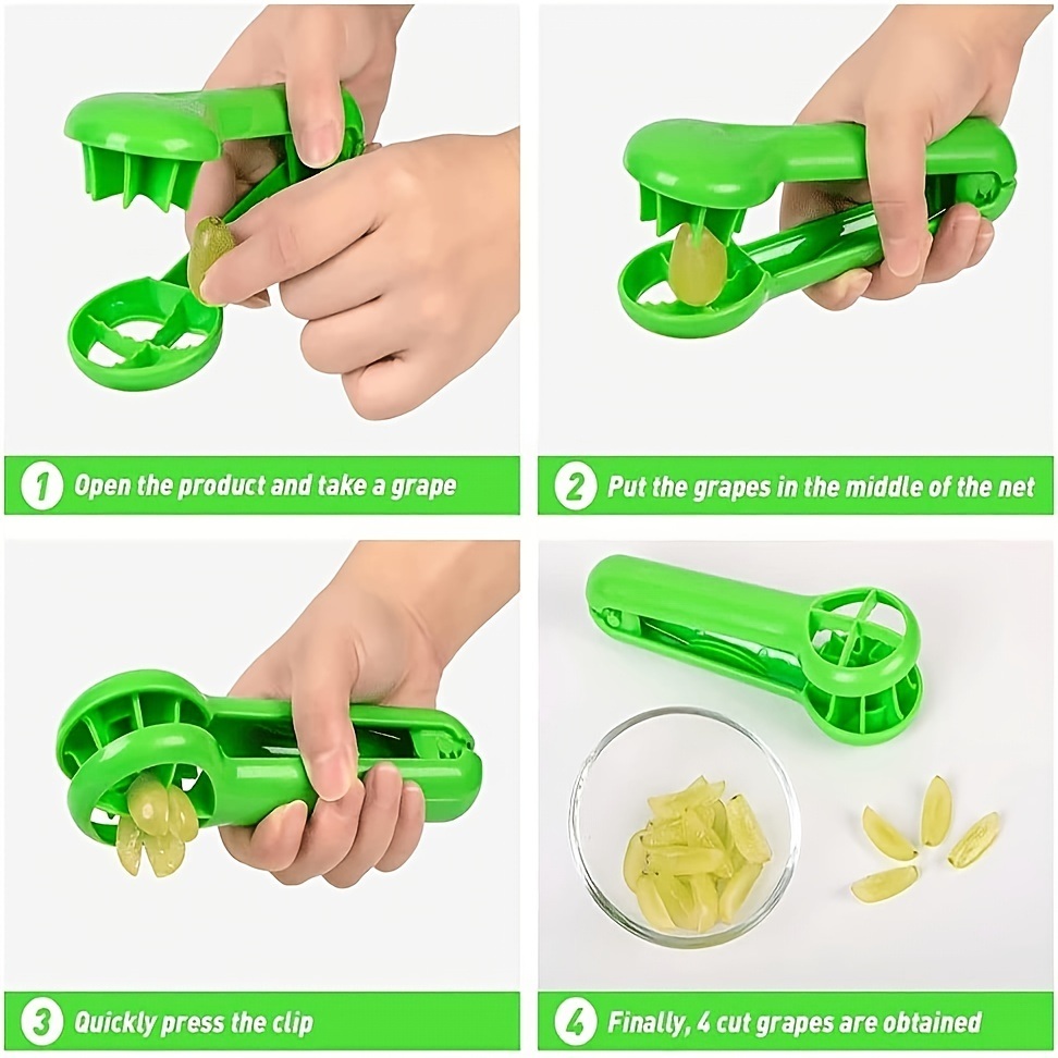 dropship 1pc; Grape Tomato Cherry Strawberry Cutter; Green Multifunctional Vegetable And Fruit Cutter; No Blade; Creative Kids Supplies; Kitchen Gadget