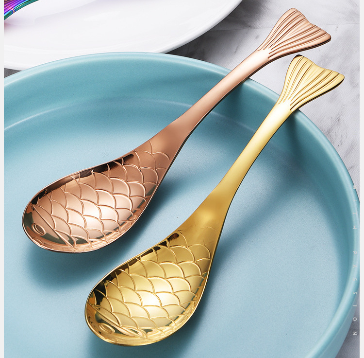 dropship 1pc Fish Shape Spoon; Creative Stainless Steel Household Soup Spoon; Teaspoon; Drink Mixing Spoon; Soup Spoon For Home Kitchen Restaurant