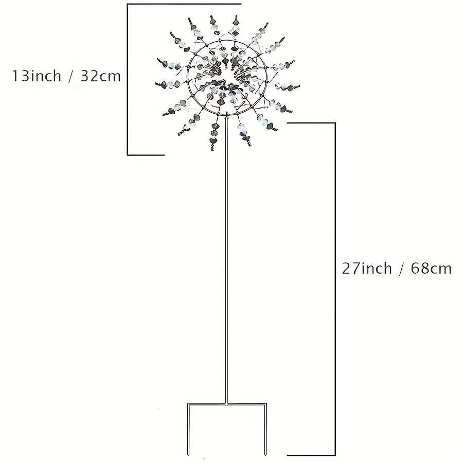 dropship Outdoor Metal Windmill For Yard And Garden Decoration, Dynamic Wind Sculpture, Easy To Install, Beautiful And Durable, Wind Power Rotates Sculpture, Creative Garden Windmill Decoration