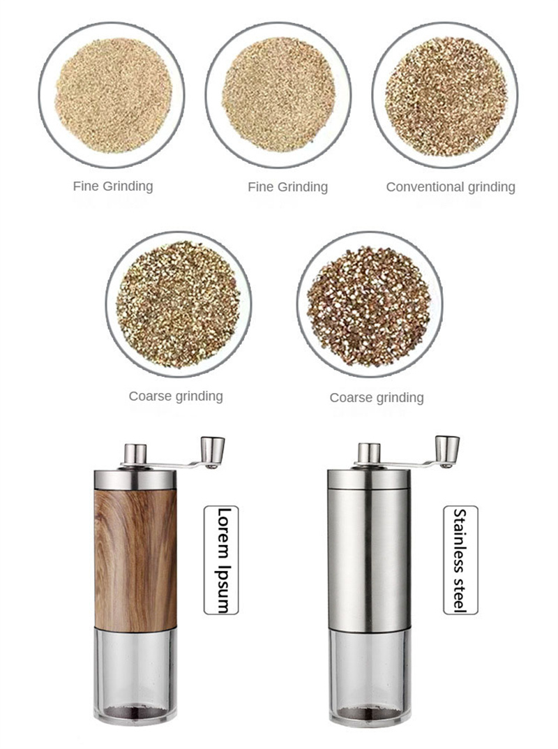 dropship Manual Coffee Grinder Stainless Steel Hand Adjustable Steel Core Burr For Kitchen Portable Coffee Mills Coffee Espresso Press