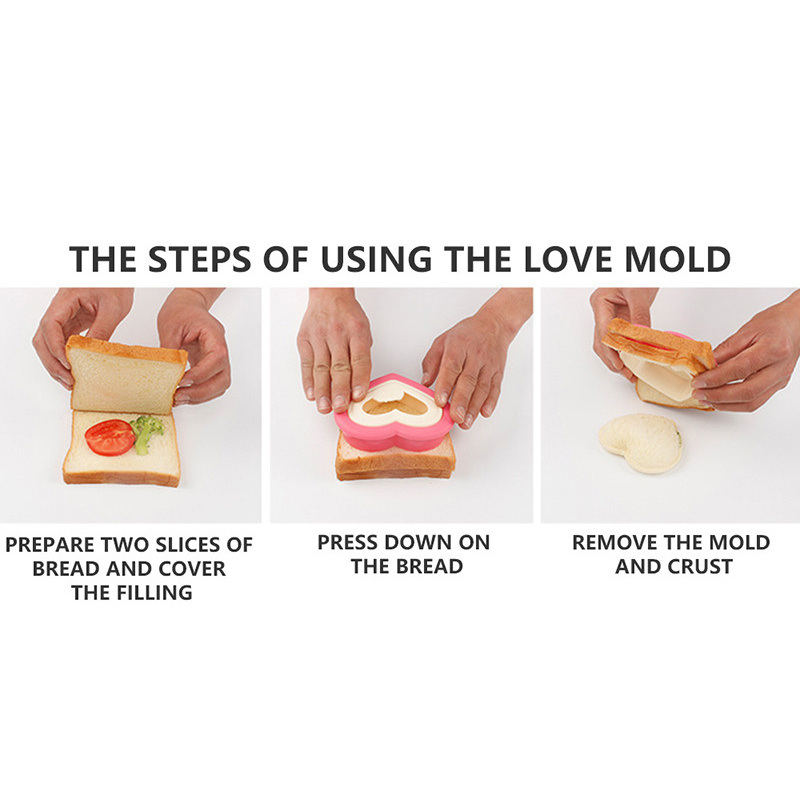 dropship 1pc Heart Sandwich Cutter And Sealer, Decruster Bread Sandwich Maker Cutters Make, DIY Pocket Sandwiches Mold Square Shape, Decruster Sandwich Maker For Kids, Family Kitchen Tools