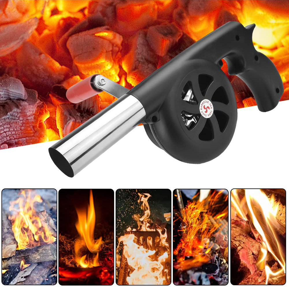dropship BBQ Hand Blower Household Portable Fan Air Blower for Grill Outdoor Cooking Picnic Camping Hand Crank Tool Stove Combustion Tool