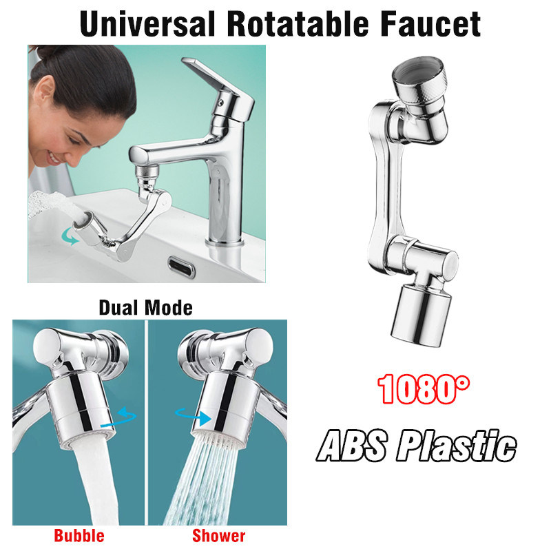 dropship 1pc New Universal 1080° Rotation Extender Faucet Aerator; Plastic Splash Filter; Kitchen Washbasin Faucets Bubbler Nozzle Robotic Arm