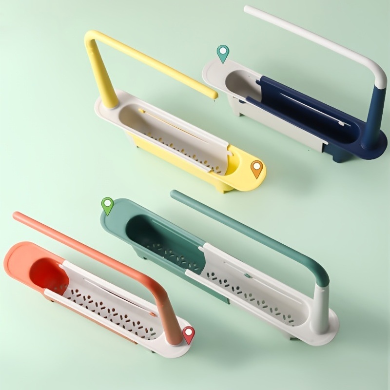 dropship Sink Rack; Telescopic Drain Rack; Kitchen Supplies; Multi-functional Pull-out Storage Rack; Can Be Hung Dishwashing Rag Rack