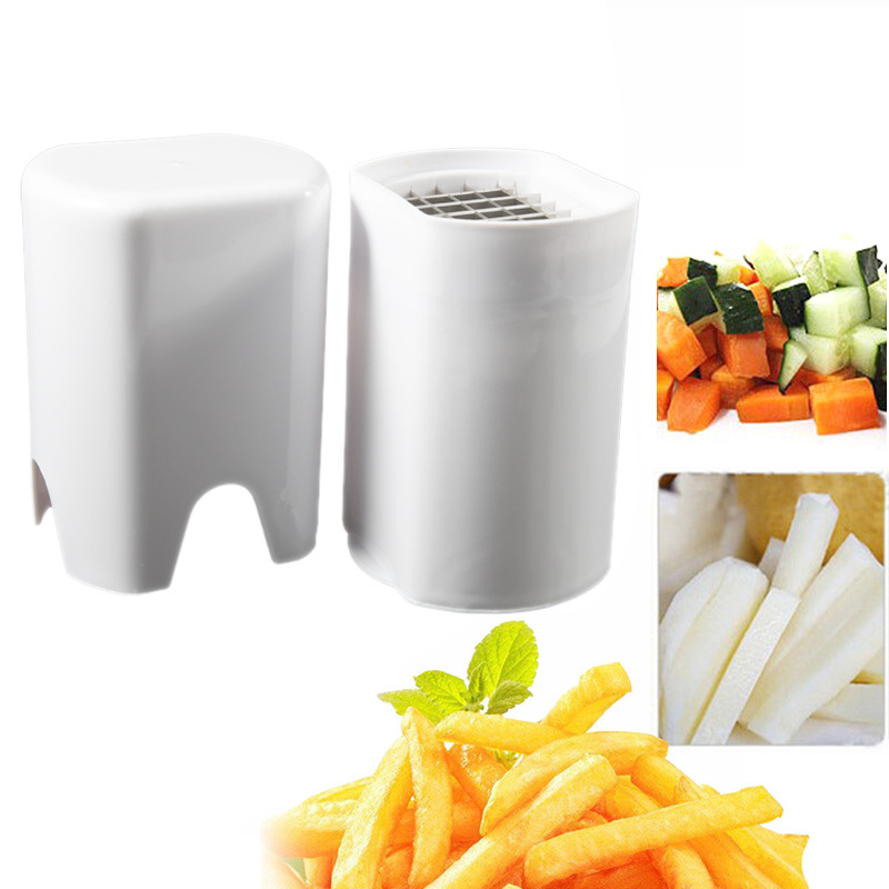 dropship 1pc Potato Fries 44 Grid Cut Potato Quick Stainless Steel French Cut French Fries Kitchen Utensils; White