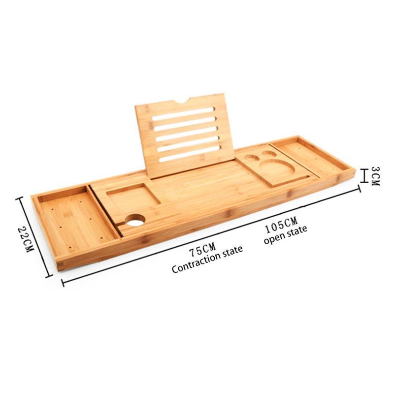 dropship Bathtub Serving Tray Bamboo Bath Bridge Useful Storage Rack Shelf Telescopic Tablet Holder For Bathroom Home Bathtub Rack