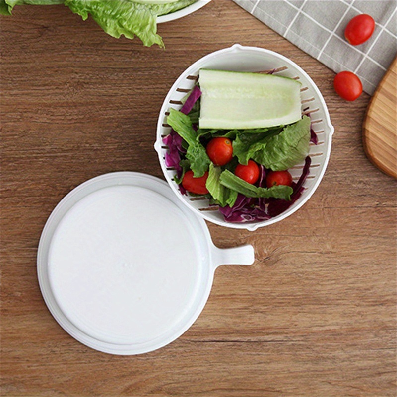 dropship 1pc Vegetable Cutting Aid Fruit Vegetable Salad Cutting Bowl Kitchen Plastic Divider Salad Cutting Mold; Kitchen Accessories