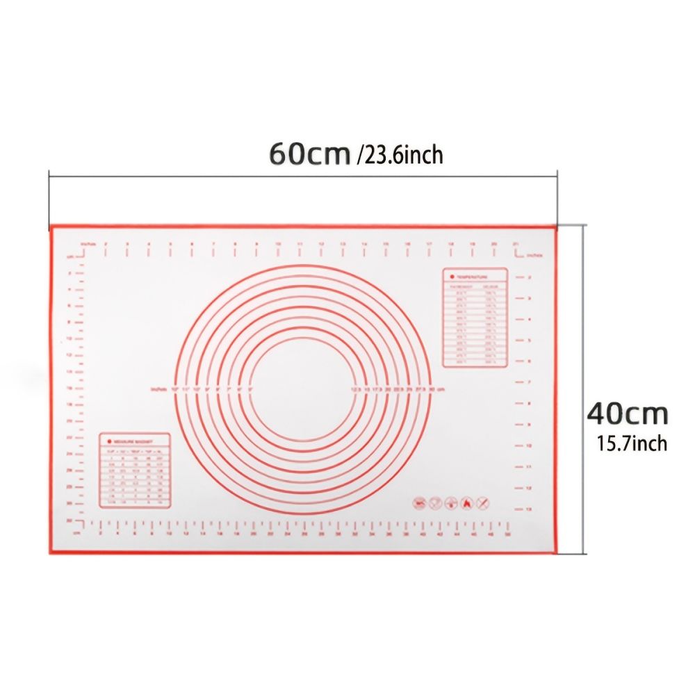 dropship 1pc Silicone Kneading Board; Thicken Multifunctional Non-stick; Roll Up Receive Kneading Pad; 40*60cm/15.7*23.6in; 26*29cm/10.2*11.4in