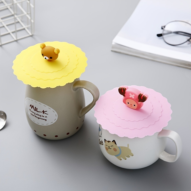 dropship 1pc Silicone Cup Lid; Leak-proof And Dust-proof Ceramic Tea Cup Lid; Sealed Bowl Lid; Multi-purpose Sealed Fresh-keeping Cover