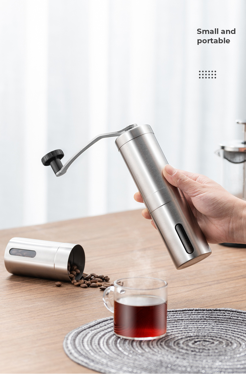 dropship GIANXI Manual Coffee Grinder for French Embossing Machine Hand-held Mini Brushed Stainless Steel Portable Conical