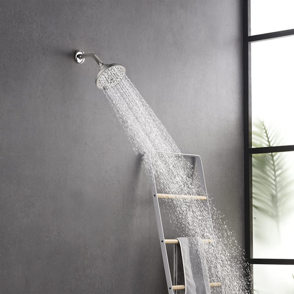 dropship 6 Spray Settings High Pressure Shower Head 5" Rain Fixed Showerhead - Brushed Nickel Adjustable Shower Head with Anti-Clogging Nozzles; Low Flow Easily Installation