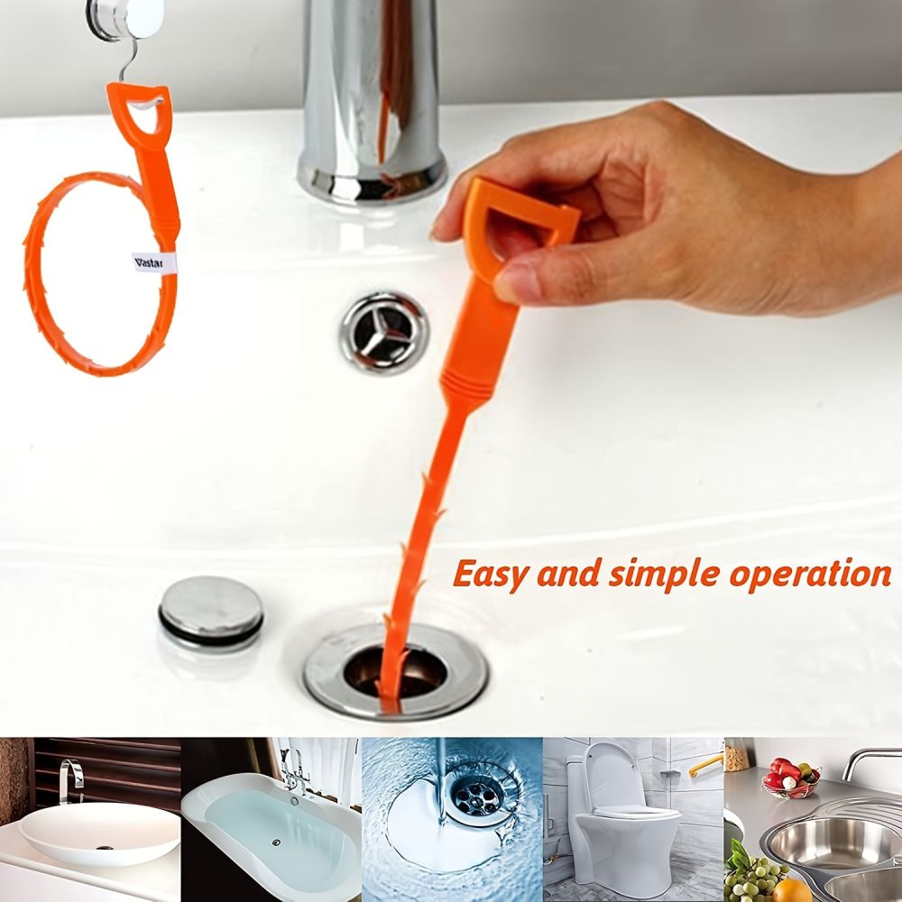 dropship 4-Pack 19.6 Inches Drain Snake Hair Drain Clog Remover Cleaning Tool