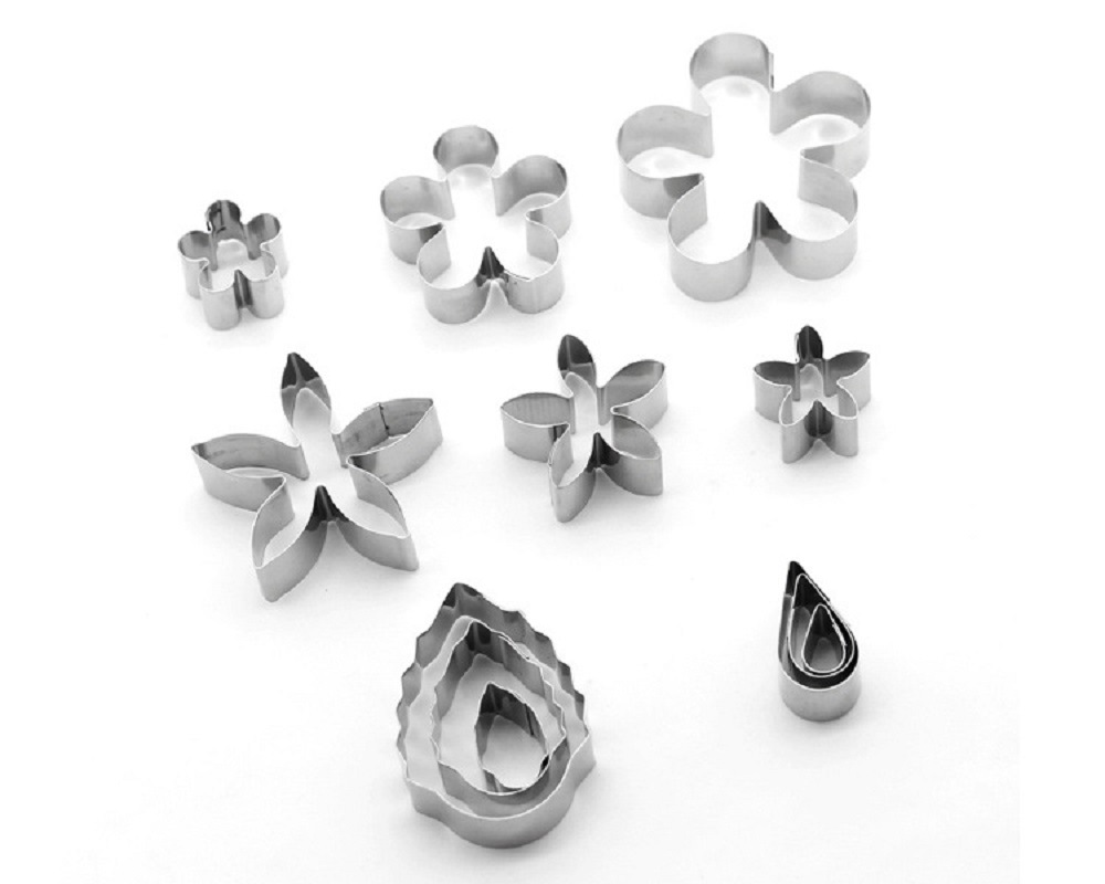 dropship 12 Pieces Cookie Cutters Biscuit Cutters Flowers Leafs Fondant Cutters Cake Decoration Tool
