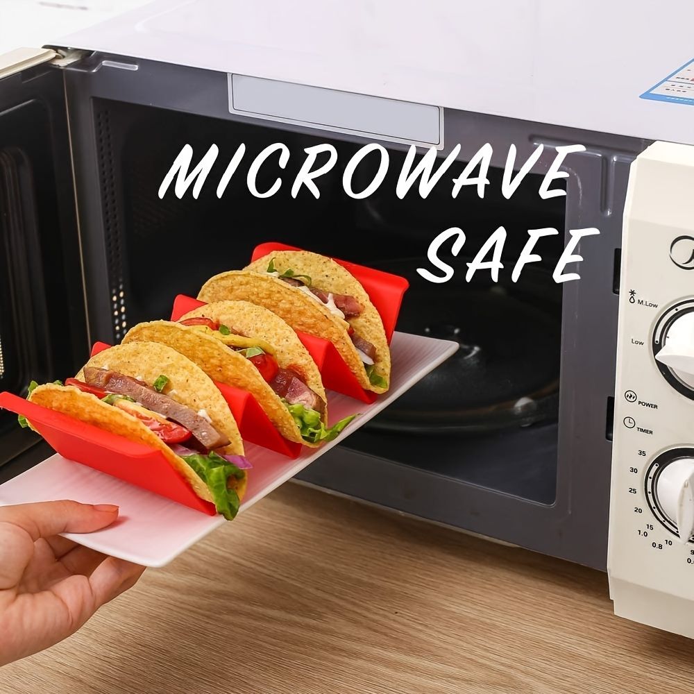 dropship 1pc/6pcs Colorful Taco Holder Stands - Premium Large Taco Tray Plates Holds Up To 3 Or 2 Tacos Each, PP Health Material Very Hard And Sturdy, Dishwasher & Microwave Safe